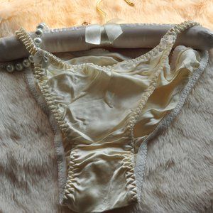 Women's Panties Panty Lingerie Vintage Genuine Silk Milk White Women's M